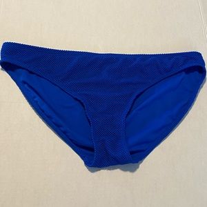 Large 12/14 or juniors 15/17 royal blue bikini bottom textured mesh swim suit